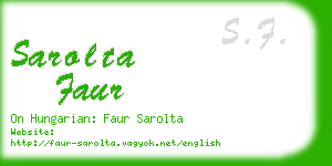 sarolta faur business card
